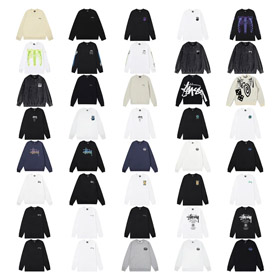Stüssy round neck T-shirt black ball pattern sweatshirt-4470  